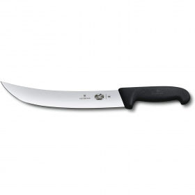 Butcher knife inox curved blade 9.8 in / 25 cm - synthetic black handle