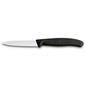 Paring knife with 3" serrated blade and black synthetic handle