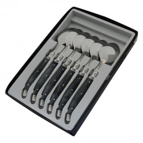 Stainless steel table spoon marbled grey handle - Set of 6