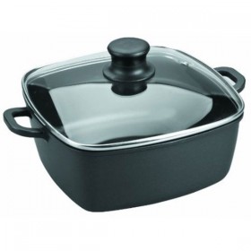 Induction square stew pot with glass lid - Ø 28x28 cm
