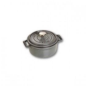 Round cast iron cocotte 4.7" / 12 cm - graphite grey