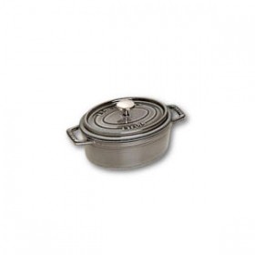Oval cast iron cocotte 6" / 15 cm - graphite grey