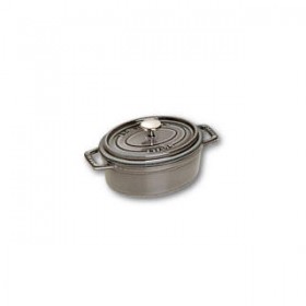 Oval cast iron cocotte 4.3" / 11 cm - graphite grey