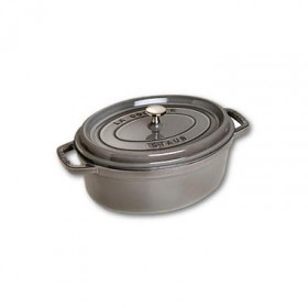 Oval cast iron cocotte 10.6" / 27 cm - graphite grey