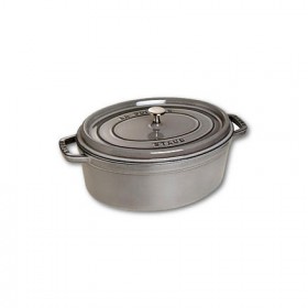 Oval cast iron cocotte 12.2" / 31 cm - graphite grey