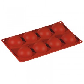 Flexible silicone mold - 8 half-spheres