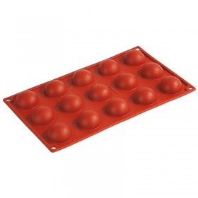 Flexible silicone mold - 15 half-spheres