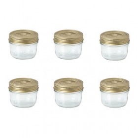 Set of 6 glass terrine jars 7oz / 200g with 82mm screw lid