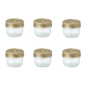 Set of 6 glass terrine jars 12oz / 350g with 100mm screw lid