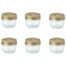 Set of 6 glass terrine jars 18oz / 500g with 100mm screw lid