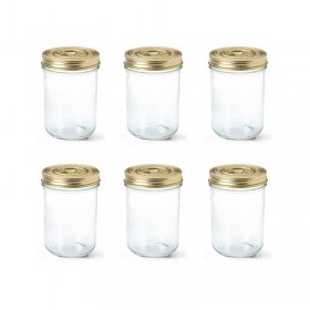 Set of 6 glass terrine jars 26oz / 750g with 100mm screw lid