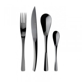 48 pieces cutlery set - Black stainless steel mirror 18/10