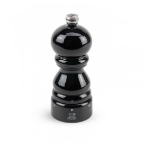 Black lacquered salt mill 12cm/4.7" - beech wood