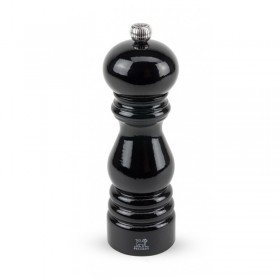 Black lacquered salt mill 18cm/7" - beech wood