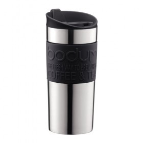 Travel mug stainless steel double wall black 11.8oz / 35cl - Singly sold