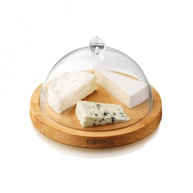 Round oakwood cheese board Ø24cm/9,4" with lid 