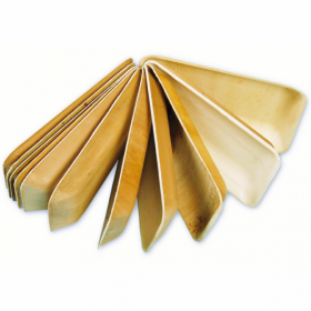 Disposable rectangular areca tray natural color 25x16x3 cm / 9.8 x6x1" - Set of 25