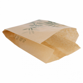 Hamburger anti-grease parchment wrapper 5x3x8" (12x7x18cm) green leaves patterns - Set of 500
