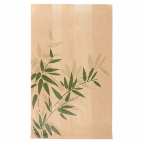 Hamburger anti-grease parchment wrapper 6x3x9" (14x7x22cm) green leaves patterns - Set of 500