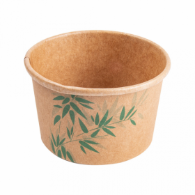Icecream tubs 4oz / 120 ml green leaves patterns - Set of 2000