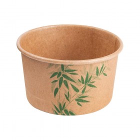 Icecream tubs 6oz / 180 ml green leaves patterns - Set of 2000