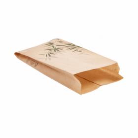 Sandwich anti-grease parchment wrapper 5x2x10" (12x4x26cm) green leaves patterns - Set of 500