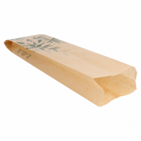 Paper bread wrapper 4x2x12" (9x4x30cm) green leaves patterns - Set of 500
