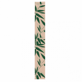Brown kraft baker wrapper 32g/m² 4x2x26" (9x4x66cm) green leaves patterns - Set of 250