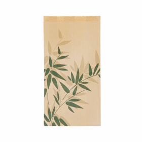 Brown kraft pastry wrapper 32 g/m² 5x2x9 in 12x5x22 cm green leaves patterns - Set of 500