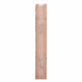 Brown kraft bread wrapper 32g/m² 4x2x24" (9x4x60cm) green leaves patterns - Set of 250