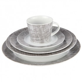 Porcelain white and grey 20 pieces dinner set