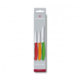 Paring knives with coloured handles - Set of 3