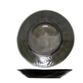 Saucer black and green 6" / 15cm - Set of 6