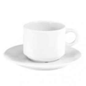 Porcelain tea cup 6 oz / 18 cl white - Set of 12