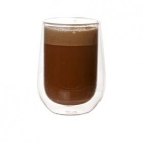 Double wall hot drink mug glass 20cl - Set of 2