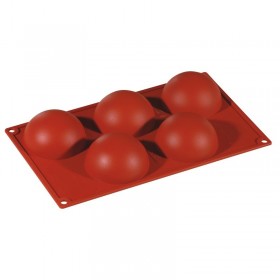 Flexible silicone mold - 5 half-spheres