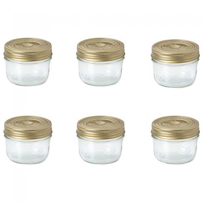 Set of 6 glass terrine jars 18oz / 500g with 100mm screw lid Familia Wiss le parfait