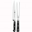 Set of 2 knives - Fork and slicing knife - black handle - Professional S - Zwilling