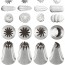 Indented piping tip - Batch of 4 - 1.8cm and 2cm - Inox - Paderno