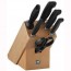 Wooden knife block - 7 pieces - black handle - Four Star - Zwilling