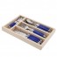 24 pieces blue handle stainless steel cutlery set in wooden tray - Laguiole - Jean Dubost