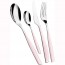 24 pieces pink lotus cutlery set in stainless steel 18/10 - 2.5mm - Glamour - Bugatti