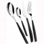 24 pieces piano black cutlery set in stainless steel 18/10 - 2.5mm - Glamour - Bugatti