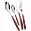 24 pieces burgundy cutlery set in stainless steel 18/10 - 2.5mm - Glamour - Bugatti