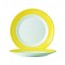 Round dinner plate white/yellow 5.9" / 15.5cm - Brush Jaune - Arcoroc