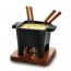 Fondue set black sandstone 13,5oz/400ml with oakwood plate - Life - Boska
