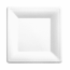 Disposable square bionic cellulose plate white color 20x20x1 cm / 7.8x7.8" - Set of 50