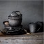 Round ceramic hollow plate 8" / 20,7cm grey Matera