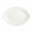 Porcelain flat oval plate 10" x 7" (26 x 19cm) white with square geometric patterns - Satinique - Chef & Sommelier