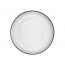 White porcelain plate 6,8" / 17,5cm with black pattern in relief - Ginseng Black - Chef & Sommelier